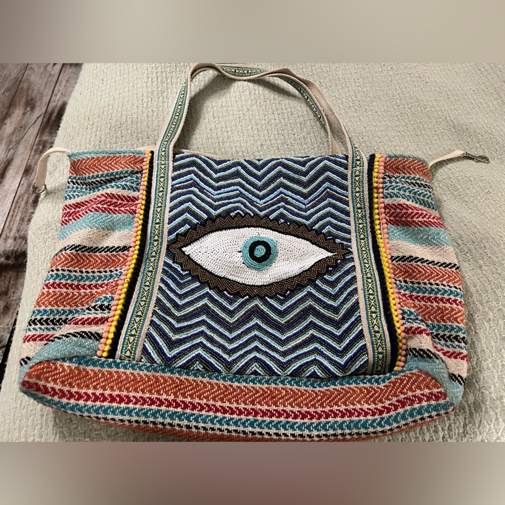 Multicolor Eye Design Tote Bag